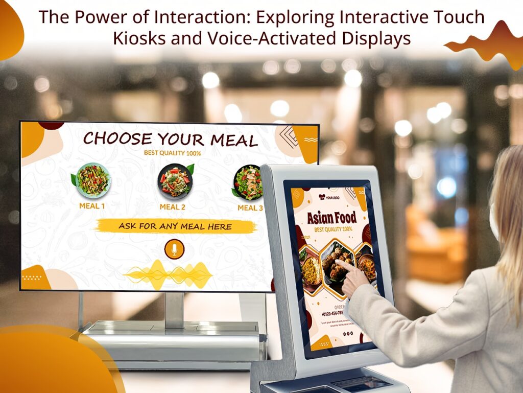 interactive touch kiosk and voice activated displays
