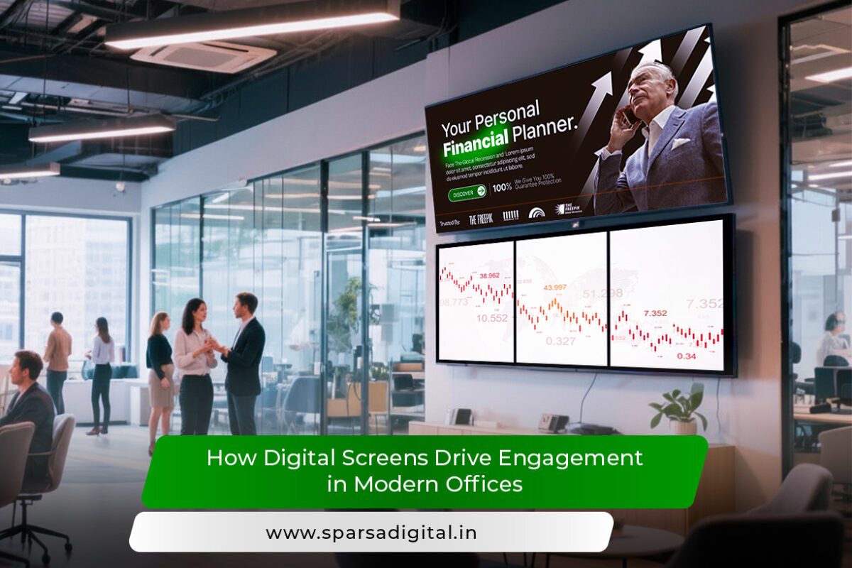 How Digital Screens Drive Engagement in Modern Offices